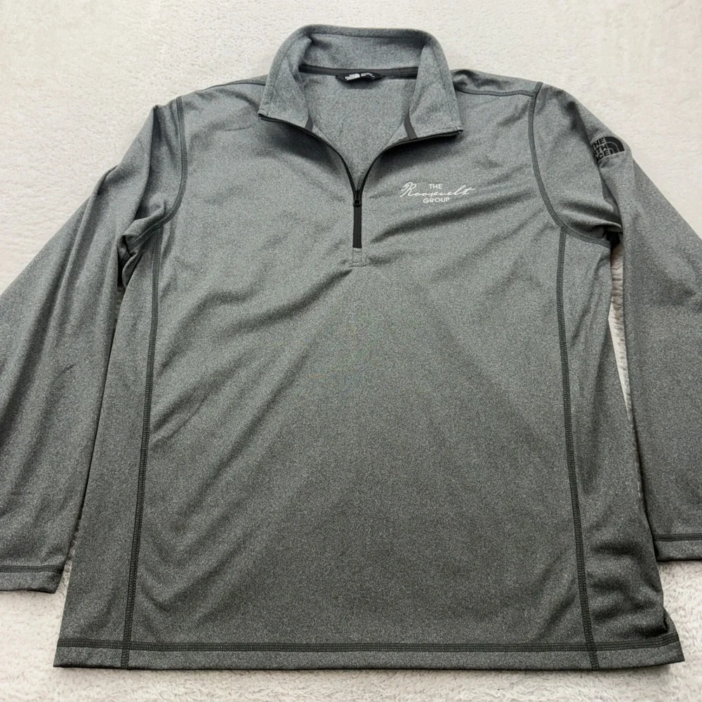 The North Face Mens Gray The Roosevelt Group 1/4 Zip Pullover Fleece XL‎